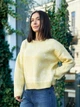 Женский свитер вязаный с узором Floral Sweater желтый One Size - изображение 7