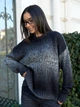 Жіночий светр теплий в'язаний Melange Sweater чорний-меланж One Size - зображення 1
