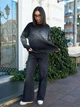 Жіночий светр теплий в'язаний Melange Sweater чорний-меланж One Size - зображення 2