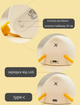 Нічник бездротовий силіконовий Качечка 16x10x6 см, гіпоалергенний силікон, акумулятор 18650 1200 мА·год, USB Type-C - изображение 3
