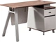 Комп'ютерний стіл OfficePro PG-M24B-12A-14 60х140 см з тумбочкою Горіховий + Світло-сірий - зображення 1