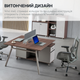 Комп'ютерний стіл двомісний OfficePro PG-M24A-2A 108х120 см з тумбочками Горіховий + Світло-сірий - зображення 6
