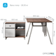 Комп'ютерний стіл OfficePro PG-M24B-16B 75х160 см з тумбочкою Горіховий + Світло-сірий - зображення 9