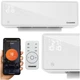 Тепловая воздушная завеса Kaminer ZELVION 26398 2000 Вт с Wi-Fi Tuya Smart, пультом и стеклянной панелью белая - изображение 1