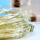Світлодіодна гірлянда 200 Led 20m на мідному дроті від батарейок USB Теплий Крапля роси - зображення 4