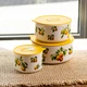 Набор фарфоровых контейнеров для еды Lemon с крышками 3 шт 9,5/13/15 см Yiwu - изображение 2