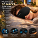 3D маска для сна MUSICOZY с Bluetooth 5.4, бамбуковый хлопок, до 16 ч, ультратонкие наушники, Black Wood - изображение 3