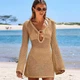 Пляжна в'язана туніка з кільцем Mila Ricco Breeze Бежевий XL - зображення 3