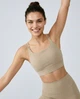 Женский спортивный топ бра Nordvik Luxe-Support Бежевый XL - изображение 6