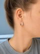Сережки зі вставкою білої емалі xuping - зображення 3