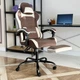 Геймерське крісло DEXON AURA RD-6072 з підставкою для ніг, з велюру, металева хрестовина, Тауп - зображення 4