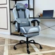 Геймерское кресло DEXON ORVEX RD-6072 с подставкой для ног, из льняной ткани, металлическая крестовина, Серый - изображение 2