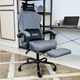 Геймерское кресло DEXON VELARIS RD-6072 с подставкой для ног, из льняной ткани + мягкие подушки из велюра, металлическая крестовина, Темно-серый - изображение 4