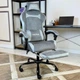 Геймерское кресло DEXON AURA RD-6072 с подставкой для ног, из велюра, металлическая крестовина, Тёмно-серый - изображение 4