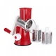 Овочерізка мультислайсер Tabletop Drum Grater Kitchen Master Тертка для овочів і фруктів 3 насадки Red - зображення 10