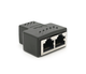 Разветвитель RJ45 8P8C мама / 2X мама RJ45 для разветвления кабеля, экранированный, черный - изображение 1
