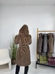 Женская метровая шуба соболь с поясом и капюшоном на молнии MNC Светлый-шоколад 39rv324 42 - изображение 10