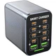 Скоростное зарядное устройство GaN 200 Вт Addap MCS-G1 PD 100 Вт QC 22,5 Вт серебристое - изображение 1