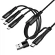 Дата кабель Hoco X123 Victory 6in1 USB/Type-C to Lightning/Type-C/MicroUSB 3A (1m) Black - изображение 1
