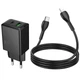 СЗУ Hoco N71 Nuevo PD30W+QC3.0 (1USB-A/1C) + кабель Type-C to Lightning Black - изображение 5