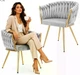 Стілець для вітальні IMPERIA Velour GLAMOUR сірий золото - изображение 8