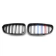 Ніздрі решітки радіатора переднього бампера BMW 5 series F10/F11/F18 2010-2017 Black 2BAR colour - зображення 1