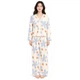 Комплект женской пижамы Lesko Blue flower L рубашка с длинным рукавом и штанами одежда для дома - изображение 2