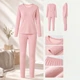 Комплект женского термобелья Lesko 8099 Light pink 2XL антибактериальный мягкий эластичный - изображение 3