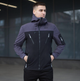 Чоловіча демісезонна куртка Pobedov Soft Shell чорно-сіра з капюшоном 2XL - зображення 7