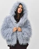Шуба жіноча зі штучного хутра X-Woyz LS-8959-11 59779 ONE SIZE блакитний - изображение 5