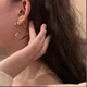 Серебристые серьги кольца сердца, 5146 - изображение 3