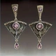 Сережки античний, вінтажний стиль дракон з кристалами, 1157 - зображення 3