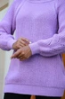 Жіночий теплий в’язаний светр подовженого вільного крою з високим коміром ELFBERG MOD-5022 42-50 Лавандовий (2000001159668) - зображення 4