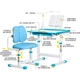 Комплект мебели Evo-kids (стол+стул+полка+лампа) BD-23 BL - изображение 2
