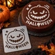 Трафарет на Хелловін для торта Гарбуз із написом Halloween шаблон для прикрашання випічки 13 на 13 см сірий - зображення 3