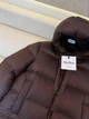 Женская пуховая куртка Max Mara коричневая с капюшоном зимняя, S - изображение 6