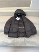 Женская пуховая куртка Max Mara темно-серая с капюшоном зимняя, M - изображение 2