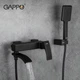Смеситель для ванны GAPPO G3207-6 с душевым гарнитуром, черный - изображение 2