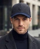 Мужская Зимняя Бейсболка Armani из Шерсти с Ушами (Темно-Серая с Синим Козырьком) размер L/XL (60-61 см) - изображение 8