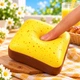 Сквиш антистресс Хлеб Тост 10 см Slow Rising мягкая сенсорная игрушка, медленно восстанавливающая форму, Squishy Bread желтый - изображение 4