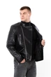 Чоловіча куртка із еко-шкіри NoBrand 48 Чорний p-21039 (p-21039-254170) - зображення 4