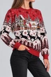 Свитер женский новогодний красный с узором. L-XL (407766) - изображение 3