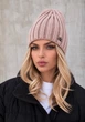 Демисезонная женская шапка лопатка CALVIN KLEIN с шерстью и кашемиром без подворота розовая - изображение 1