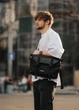 Сумка для ноутбука Sambag Roll з перфорацією 33х26х11 см чорна екошкіра - зображення 1