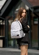 Женский городской рюкзак Sambag Brix с цветочным принтом 40x27x15 см белый - изображение 3