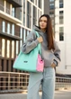 Жіноча спортивна сумка Sambag Flow з оксфорду 41x25,5x16,5 см м'ятна - зображення 1