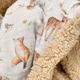 Плед муслиновый на меховой подкладке Teddy Лесные звери Маленькая Соня 80х100 см бежевый - изображение 5