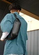 Сумка-бананка через плече Sambag Holster MSH екошкіра чорна з перфорацією 36х14х4 см - зображення 2