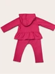 Костюм для дівчинки двонитка кофта з капюшоном штани малиновий Twins Baby 80 см - зображення 5