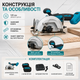 Циркулярна акумуляторна пила HS7010 48 В 5 А·год диск 125 мм для різання дерева фанери ДСП ОСБ будівельних ремонтних робіт - зображення 2